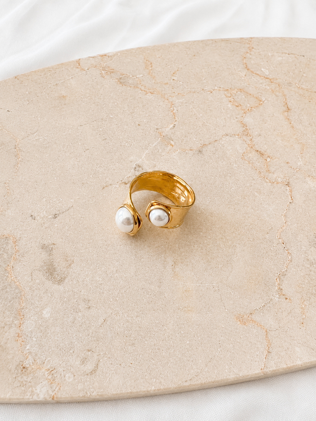 DUO PEARL RING